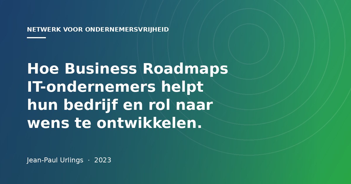 Hoe Business Roadmaps IT-ondernemers helpt hun bedrijf en rol naar wens te ontwikkelen.